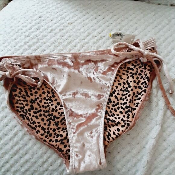 NOBO sz L 11/13 mocha velour bikini swim bottoms - Picture 1 of 2